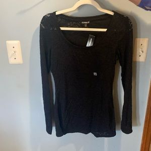 Black long sleeve spandex lace top! New Never worn new with tags!